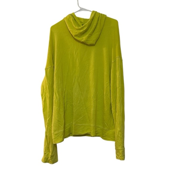 NWT Sundry Oversized Pullover Hoodie with Rainbow Drawstrings Neon Yellow - Picture 9 of 9